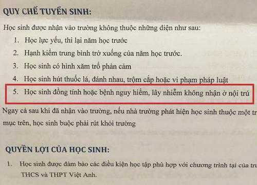 khong nhan hoc sinh dong tinh