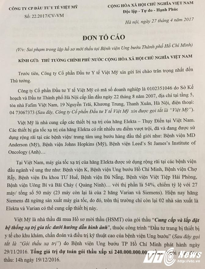 Hinh anh Benh vien Ung buu TP.HCM chinh ho so moi thau cho 1 doanh nghiep “an chac” 240 ty?