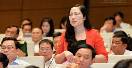 Hinh anh Phat bieu day song dan mang, dai bieu Nguyen Thi Thuy tran tinh