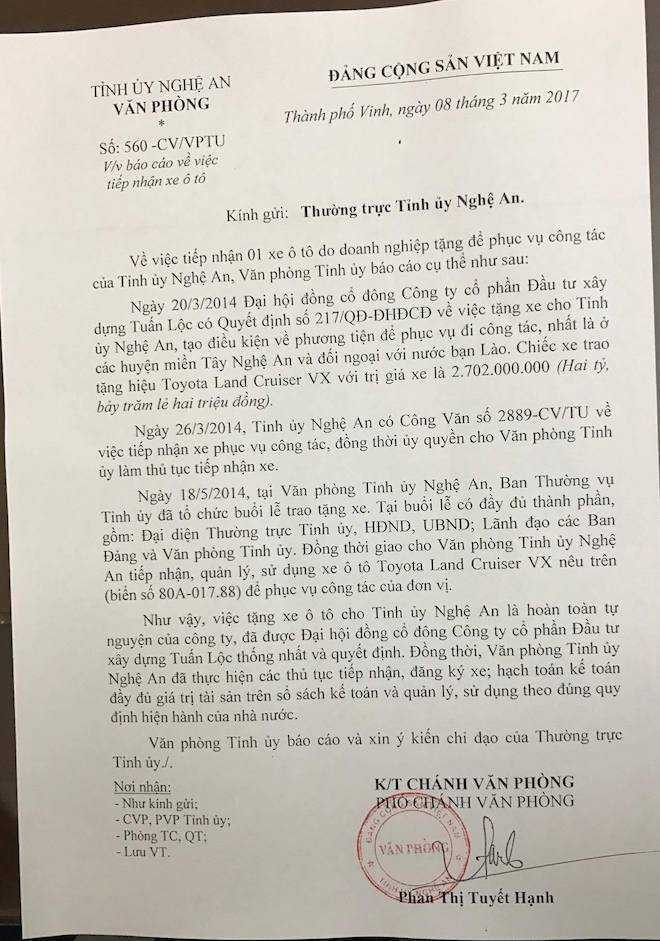 Doanh nghiep tang xe cho Nghe An : Tạo điều kiện phục vụ dân