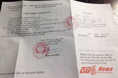 giay trieu tap VKS Binh Thanh - Le Hieu