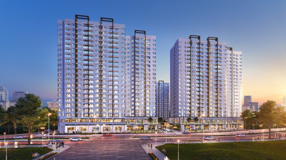 Phoi canh mat ngoai can ho Akari City