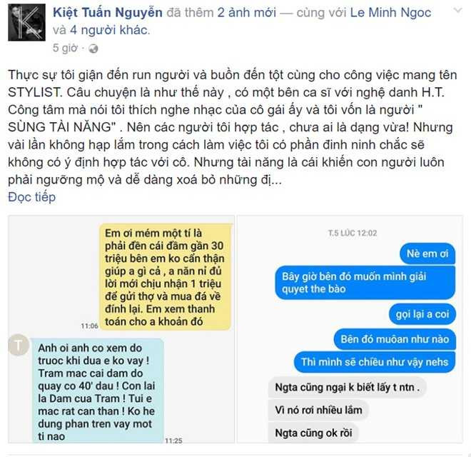 Huong Tram xin loi stylist vi lam hong vay nhung khong tra tien hinh anh 1