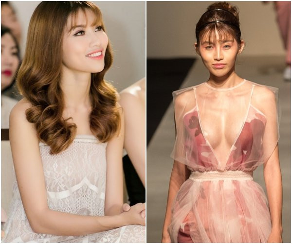 Chế Nguyễn Quỳnh Châu vốn có thân hình mảnh mai đúng chuẩn người mẫu.