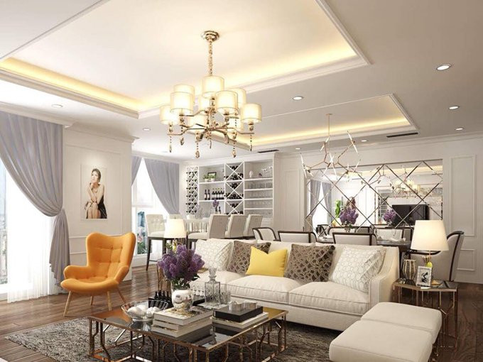 Cô mua hai căn hộ ở một chung cư cao cấp và thiết kế lại thành một không gian sống rộng rãi, tiện nghi.