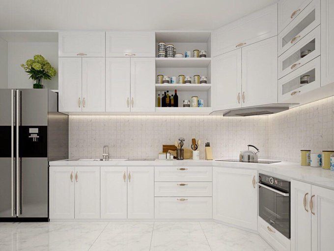 Khu vực bếp hiện đại và đẹp mắt.