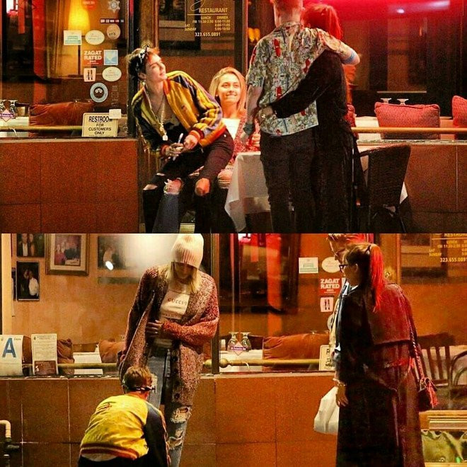 Con gai Michael Jackson hon say dam sieu mau Cara Delevingne tren pho hinh anh 1