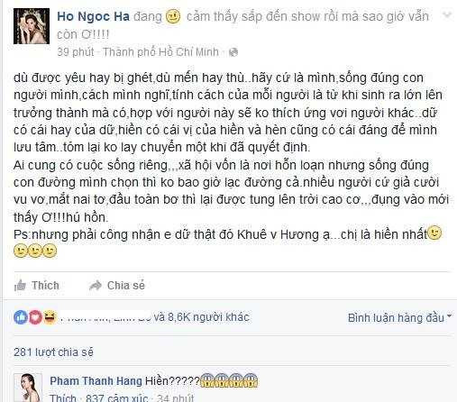 Ho Ngoc Ha benh vuc Pham Huong hinh anh 1