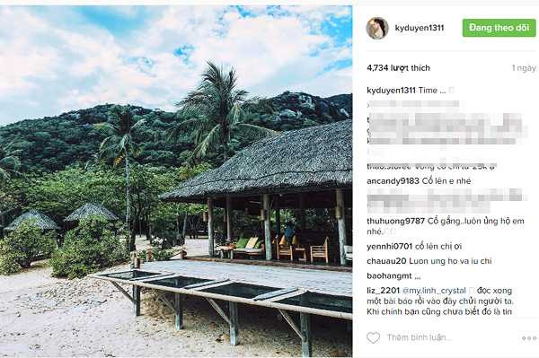 Kỳ Duyên hoạt động trên mạng xã hội sau 1 tháng im ắng.