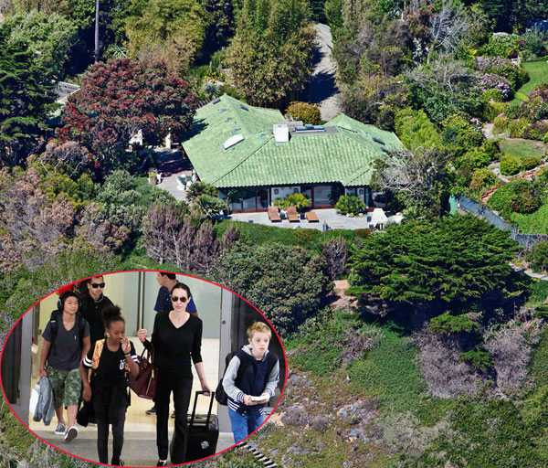 Jolie đã thuê biệt thự mới để đưa 6 con đến ở ngay sau khi ký đơn ly hôn.