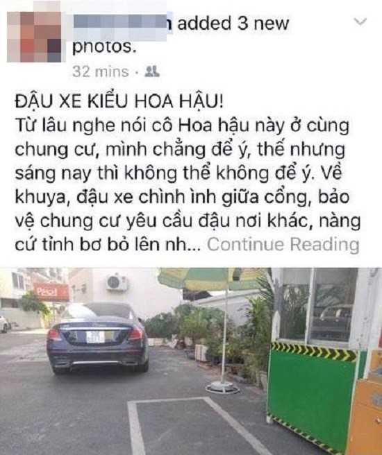 Hoa hau Ky Duyen phan hoi viec do xe giua cong chung cu hinh anh 1