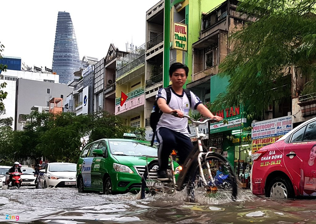Xe co chet may, nga nhao khi trieu cuong gay ngap trung tam Sai Gon hinh anh 2