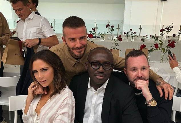 Vợ chồng David Beckham thân mật tại show diễn của Kent & Curwen, sau khi phủ nhận tin đồn ly hôn.