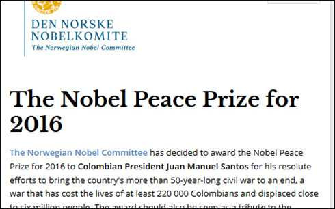 vi sao tong thong colombia doat giai nobel hoa binh 2016? hinh 0