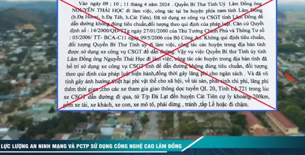 Điều tra người tung tin đồn 'CSGT dẫn đường cho Quyền Bí thư Lâm Đồng'