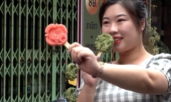 Độc đáo que kem hình rồng và sư tử ở Thái Lan