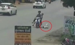 Clip: Đánh rơi con giữa đường, bố mẹ chỉ chăm chăm kiểm tra xe máy