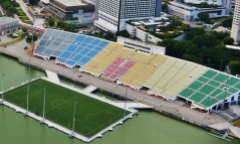 Sân vận động nổi nằm dọc bờ biển Singapore
