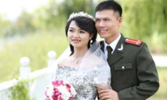 Ảnh cưới lãng mạn của hai chiến sĩ công an trẻ Bắc Giang