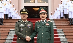 Đại tướng Phan Văn Giang đón Phó thủ tướng, Bộ trưởng Bộ Quốc phòng Campuchia