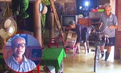 Vợ chồng cụ ông 90 tuổi trắng đêm chạy lũ