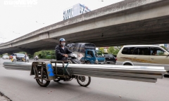 CSGT sao lại để xe ba bánh chở sắt thép nguy hiểm lộng hành đến vậy?