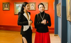 Hoa hậu Ngọc Diễm, Ngọc Hân dự triển lãm tranh của họa sĩ Bùi Văn Tuất