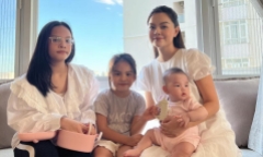 Phạm Quỳnh Anh khoe khoảnh khắc vui vẻ của 4 mẹ con, dân mạng chú ý ngoại hình