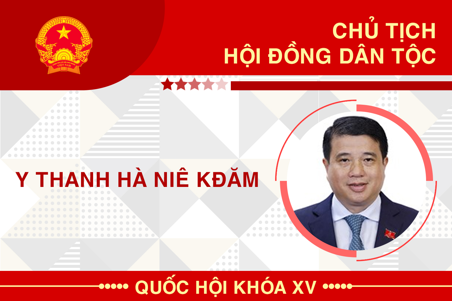 Infographic: Sự nghiệp Chủ tịch Hội đồng Dân tộc Y Thanh Hà Niê Kđăm