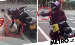 Clip: Ngồi trong ô tô xả rác ra đường, bị nữ biker dạy bài học nhớ đời