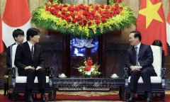 Chủ tịch nước và Phu nhân tiếp Hoàng Thái tử Nhật Bản và Công nương