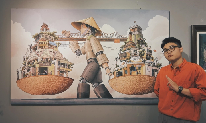Tranh về Hà Nội của nam sinh IT được 'chốt' giá 8.000 USD