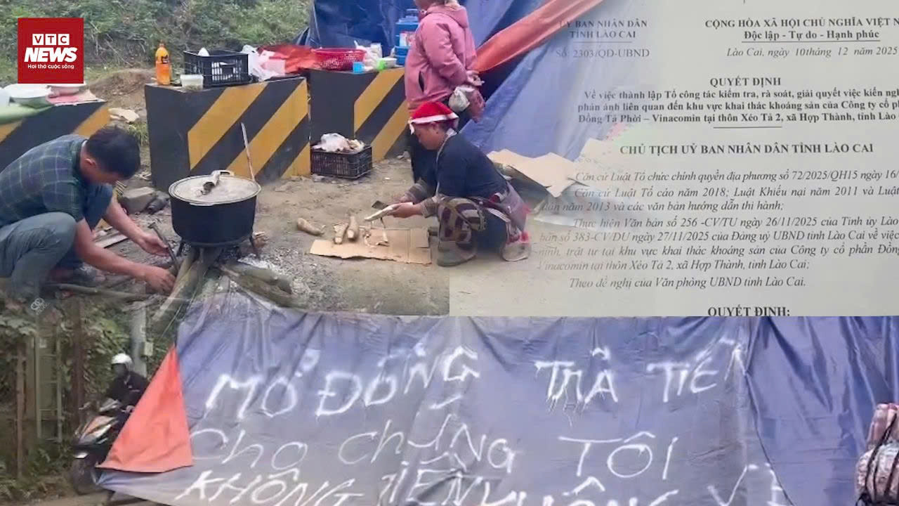 Người dân lập lán chặn đường vào mỏ đồng ở Lào Cai