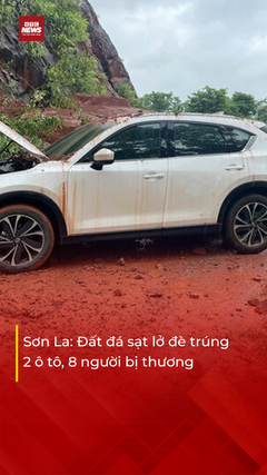 Đất đá sạt lở đè trúng 2 ô tô khiến 8 người bị thương tại Sơn La