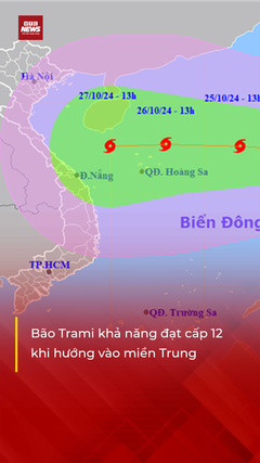 Bão Trami khả năng đạt cấp 12 hướng vào miền Trung