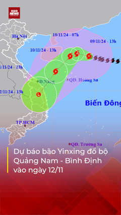 Bão Yinxing dự kiến sẽ đổ bộ Quảng Nam - Bình Định vào ngày 12/11