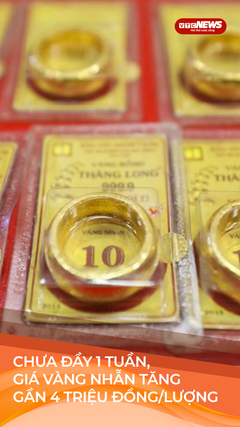 Giá vàng nhẫn tăng gần 4 triệu đồng/lượng trong vòng chưa đầy 1 tuần