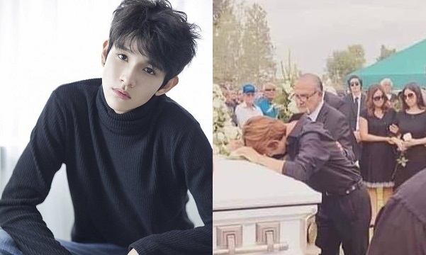 'Hoàng tử lai' Kim Samuel gục khóc bên linh cữu bố