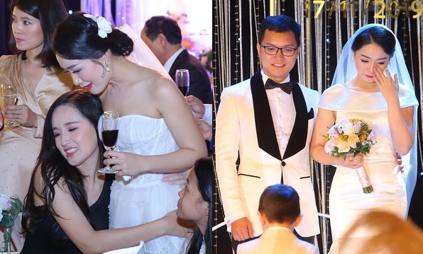 Hoa hậu Mai Phương Thúy đến trễ khi dự lễ cưới BTV Thu Hà