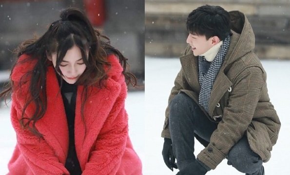 Đặng Luân - Angela Baby siêu đáng yêu khi thoải mái nghịch tuyết ở Tử Cấm Thành