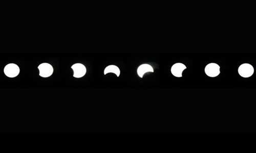 Vệ tinh chụp được cảnh nhật thực kép hiếm gặp