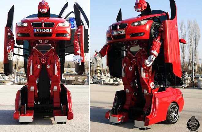 Xe BMW biến hình như Transformer ngoài đời thực