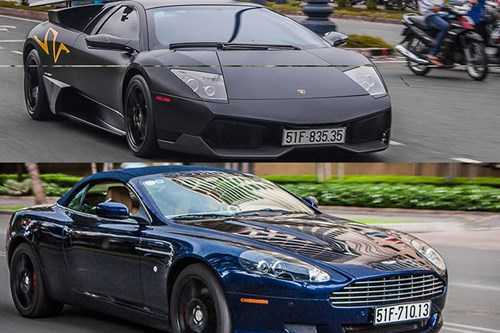 Bộ đôi siêu xe Aston Martin và Lamborghini 'hẹn hò' tại Sài Gòn