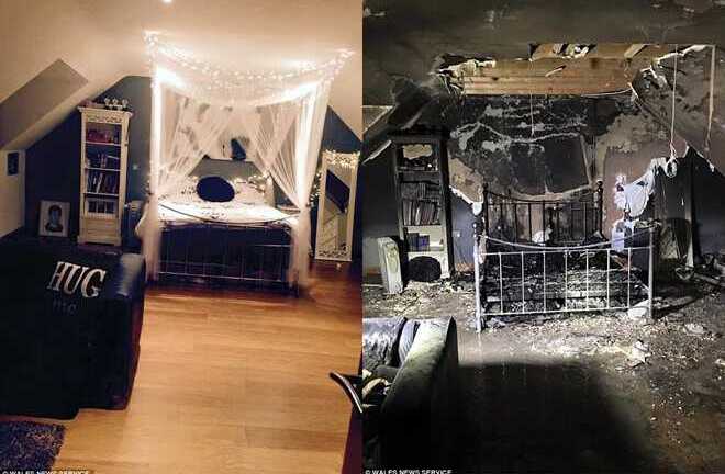 Sạc iPhone qua đêm, căn phòng thiếu nữ bốc cháy