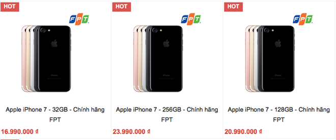 Bất ngờ iPhone 7 chính hãng bán dưới giá đề xuất 2 triệu đồng