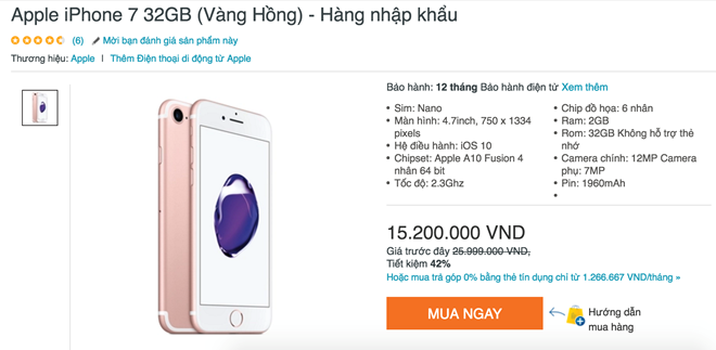 iPhone 7 giảm giá về mức kỷ lục ở Việt Nam