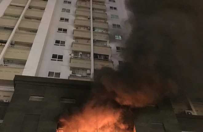 Hà Nội: Cháy trường mầm non ở chung cư 25 tầng