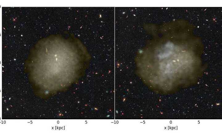 Phát hiện cụm thiên hà khí xám mờ nhạt khổng lồ