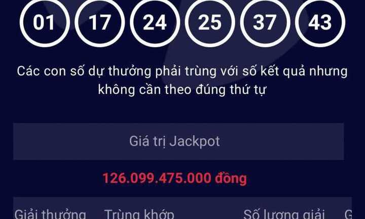 Giải độc đắc của Vietlott tăng hơn 126 tỷ đồng