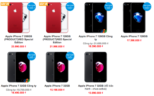 iPhone 7 màu đỏ bị đội giá 4 triệu đồng khi về Việt Nam